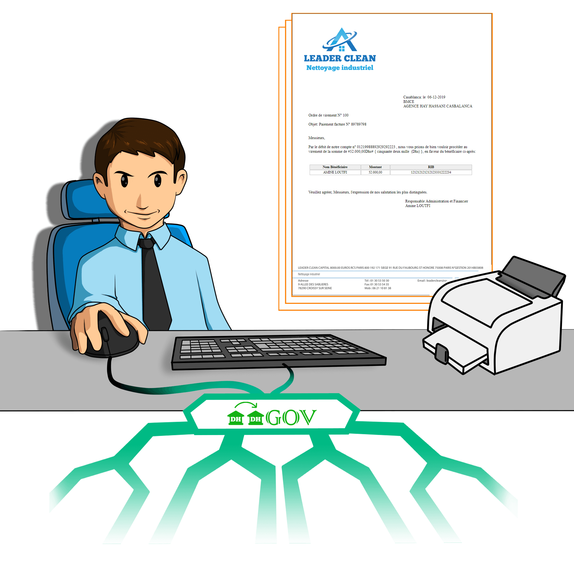 gestion et impression des ordres de virements locaux et internationaux